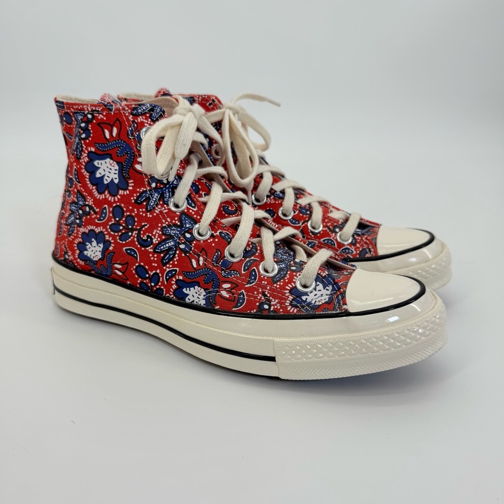 Converse Chuck 70 171072C Paisley Habanero Red Egret Rush Blue Shoes WO’S 8